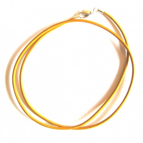 Lederband gelb mit Messingverschluß 45 cm