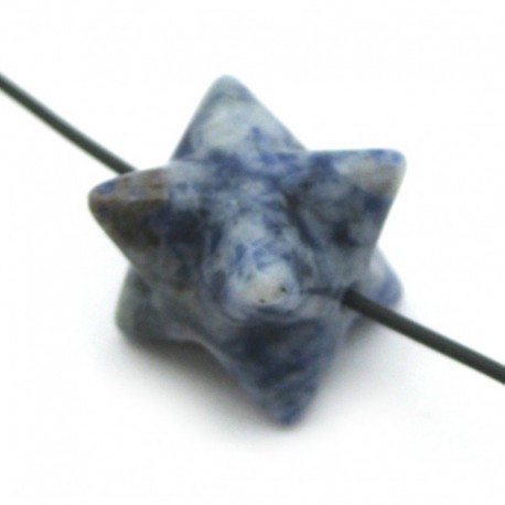 Anhänger Merkaba 15 mm, gebohrt, Sodalith-Feldspat
