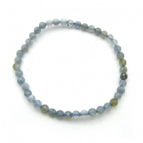 Kugel-Armband Labradorit grau gescheckt facettiert 4 mm