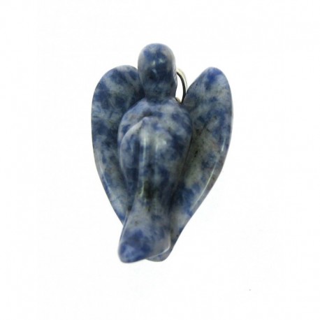 Engel-Anhänger mit Metall-Öse Sodalith-Feldspat 3,5 cm