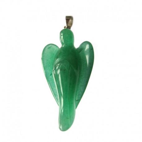 Engel-Anhänger Aventurin Grünquarz 25 mm mit Metallöse