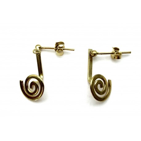 Spiral-Ohrhänger für Mini-Donut Silber vergoldet 15 mm