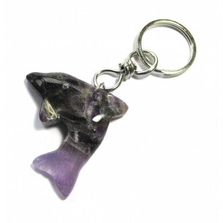 Schlüsselanhänger Delfin Amethystquarz