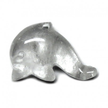 Delfin für Lederband Bergkristall 3x2 cm