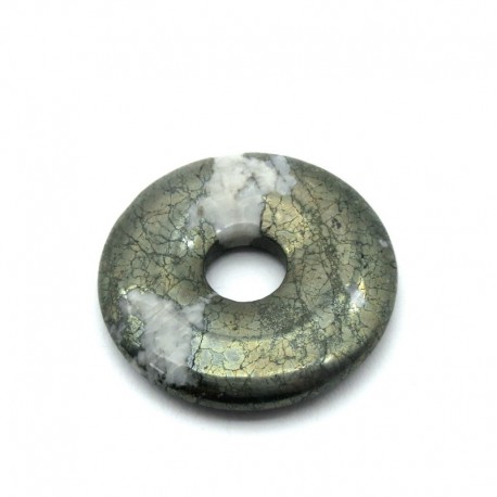 Donut Pyrit mit weißen Adern 30 mm