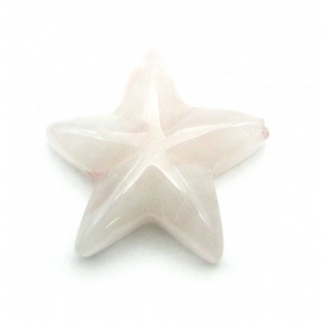 Seestern Rosenquarz 20 mm mit feiner 1 mm Bohrung