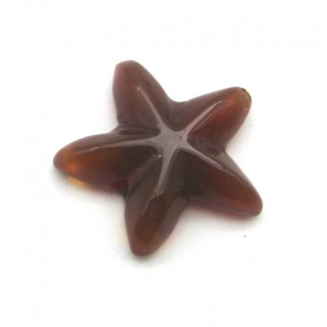 Seestern Carneol (erhitzt) 20 mm mit feiner 1 mm Bohrung