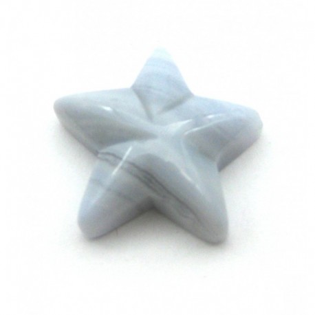 Seestern Chalcedon blau 20 mm mit feiner 1 mm Bohrung