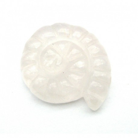 Schnecke  Rosenquarz 22 mm mit feiner 1 mm Bohrung
