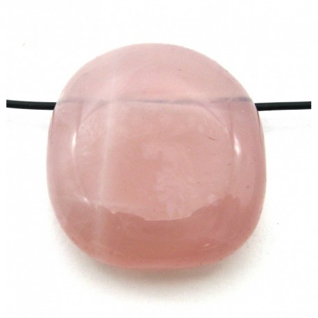 Scheibenstein gebohrt Rosenquarz 3 - 3,5 cm