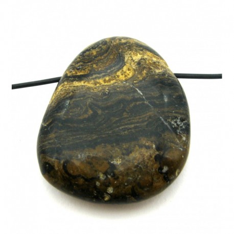 Scheibenstein gebohrt Marmor Stromatolith 3 - 3,5 cm