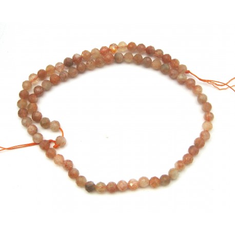 Strang Kugel facettiert Sonnenstein 6 mm 38 cm