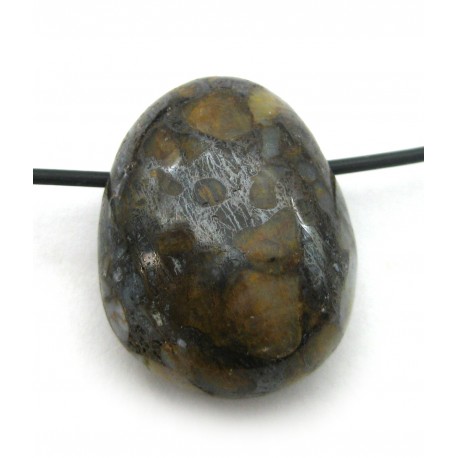 Trommelstein gebohrt Opal in Matrix 2-2,5 cm