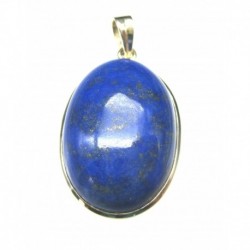Anhänger Lapislazuli Oval, 25x45 mm, 925er Silber