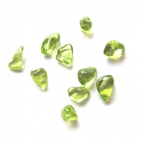 10 kleine Peridot Splitter 3-5 mm im Set