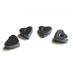 4er Set Anhänger Mini Herz Hämatit 6x7 mm