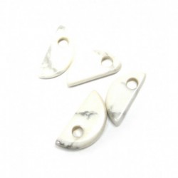 4er Set Anhänger Mini Halbmond gerade Magnesit 13x6 mm