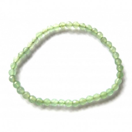 Kugel-Armband Aventurinquarz grün facettiert abgerundet 4 mm