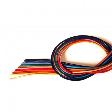 12 St. Lederbänder Ziegenleder, bunt, 1,5 mm x 100 cm