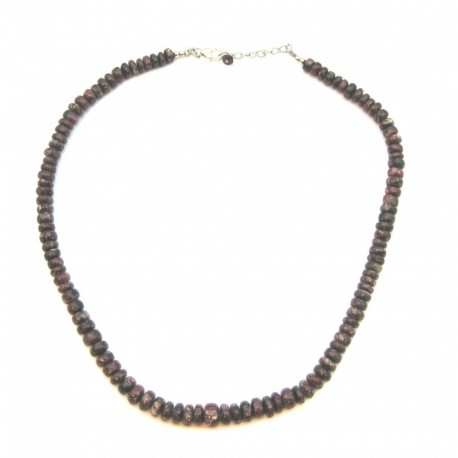 Button-Kette Thulit 6-7 mm 45-47 cm lang mit 925er Silberkarabiner