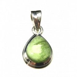 Anhänger Peridot Tropfen, 10x20 mm, 925er Silber