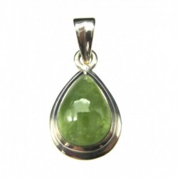 Anhänger Peridot Tropfen, 12x25 mm, 925er Silber