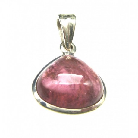 Anhänger Turmalin rot Tropfen, 17x26 mm, 925er Silber