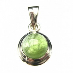 Anhänger Peridot Kreis, 12x21 mm, 925er Silber
