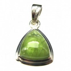 Anhänger Peridot Dreieck abgerundet, 14x24 mm, 925er Silber
