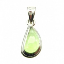 Anhänger Peridot Tropfen, 9x23 mm, 925er Silber
