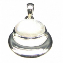 Anhänger Labradorit weiß Halbmond, 925er Silber