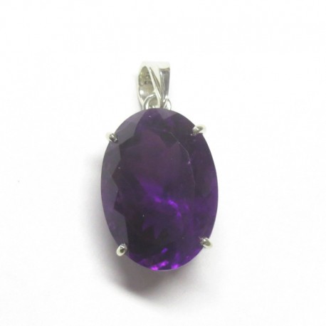 Anhänger facettiert Amethyst 18x35 mm 925er Silber