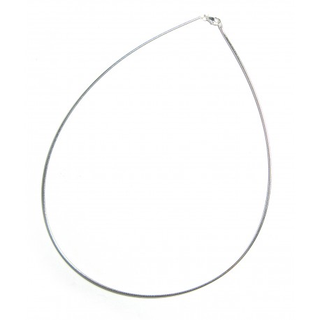 Omega Reif 1 mm 42 cm 925er Silber rhodiniert