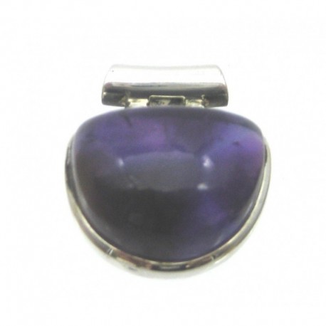 Anhänger Amethyst Pipe, ca. 20 x 25 mm, 925er Silber