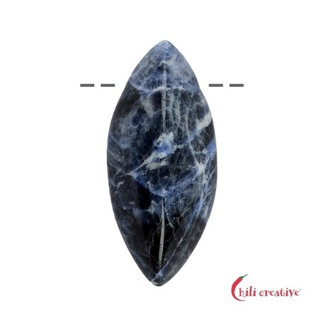 Navette Sodalith gebohrt 4,5 cm