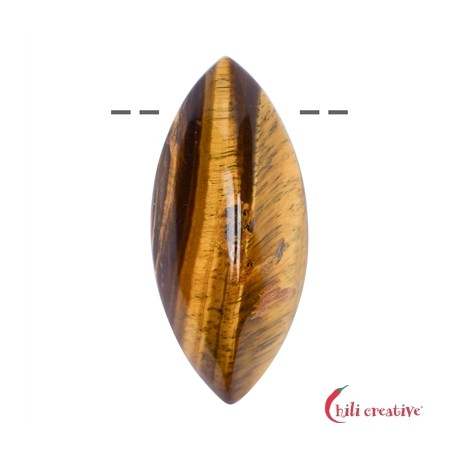 Navette Tigerauge gebohrt 4,5 cm