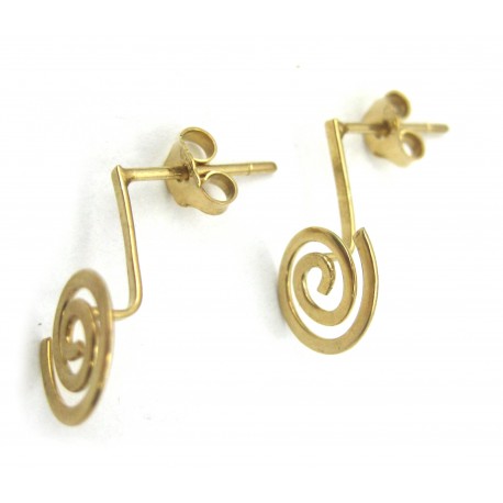 Spiral-Ohrstecker für Mini-Donut Silber vergoldet 15 mm