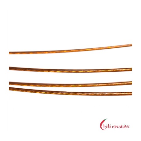 Stahlreif rotbraun 2 mm 45 cm mehrere dünne Kordeln Dreh-Verschluß