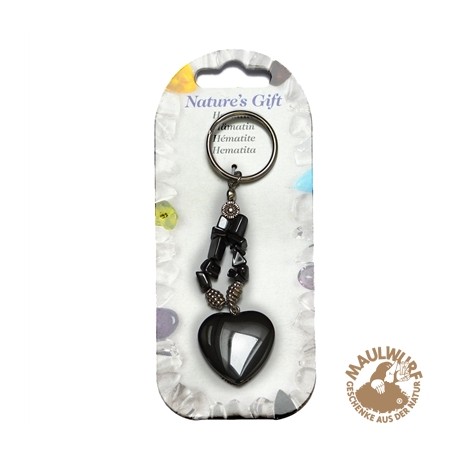 Schlüsselanhänger Herz Fluorit 9 cm Länge für Bodenständer