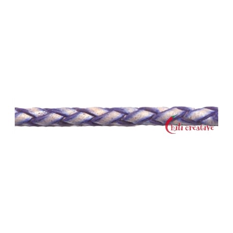 Lederband geflochten Antique violett 2,5 mm 2 m Rind