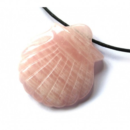 Muschel Rosenquarz gebohrt 4 cm