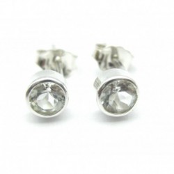 Ohrstecker Topas weiß facettiert 4 mm 925er Silber