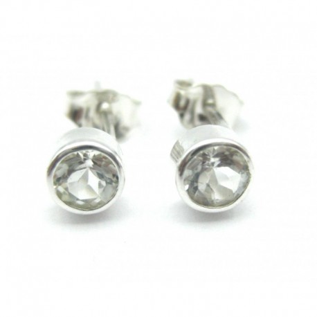 Ohrstecker Topas weiß facettiert 4 mm 925er Silber