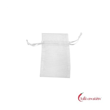 Organza-Beutel 7,5 x 10 cm weiß VE 50 Stück