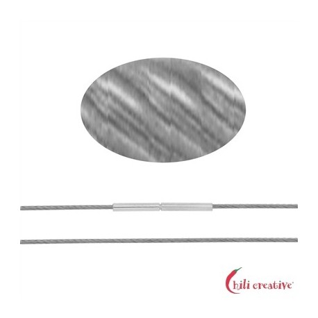 Stahlreif eine dicke Kordel stahlfarben 45 cm Bajonett-Verschluss