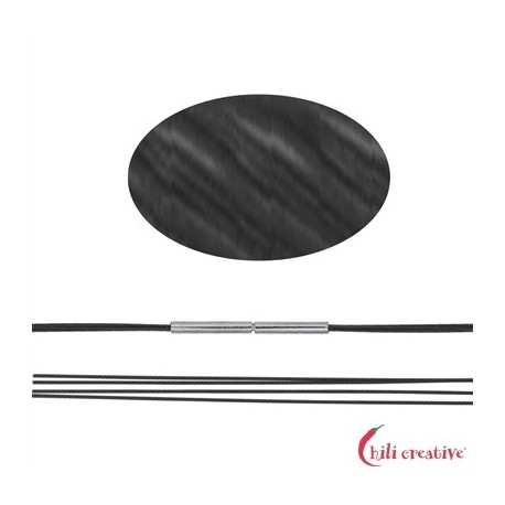 Stahlreif mehrere Kordeln schwarz 50 cm Bajonett-Verschluss