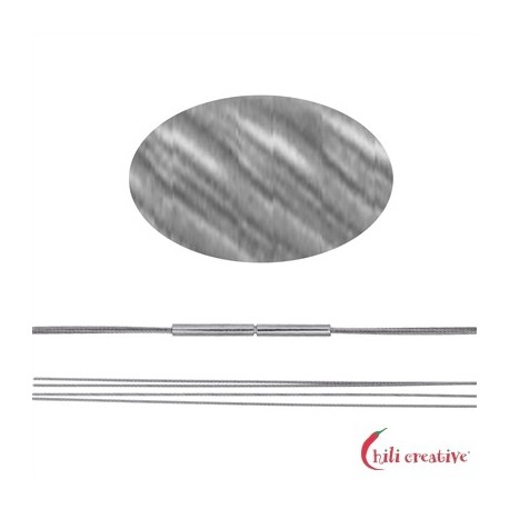 Stahlreif mehrere Kordeln stahlfarben 50 cm Bajonett-Verschluss