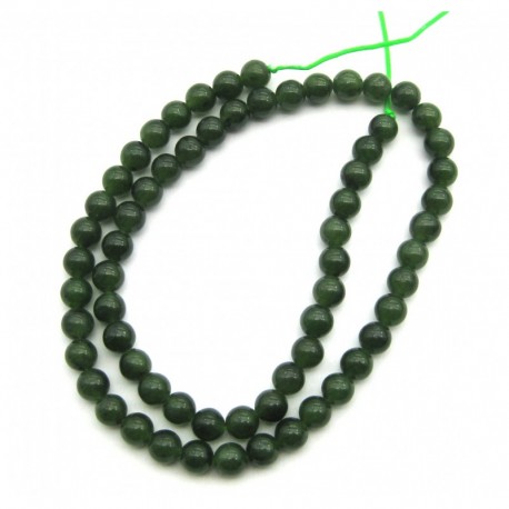 Strang Kugel Nephrit dunkel 6 mm 39 cm lang