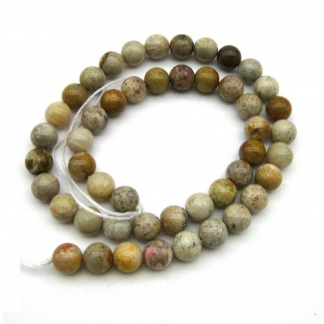 Strang Kugel versteinerte Koralle 8 mm