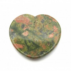 Touch Heart Herz mit Griffmulde Epidot Unakit Regeneration 45 mm